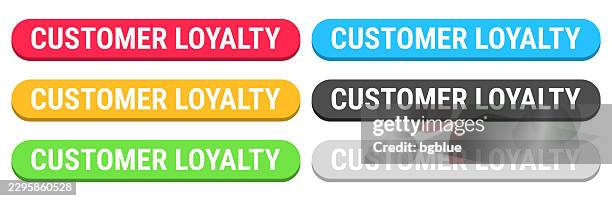 customer loyalty - colorful 3d click web buttons on blank background - online loyalty program stock illustrations