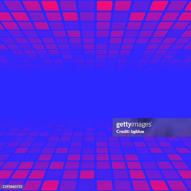 mosaic with squares and purple gradient - trendy 3d background - 80s background stock illustrations