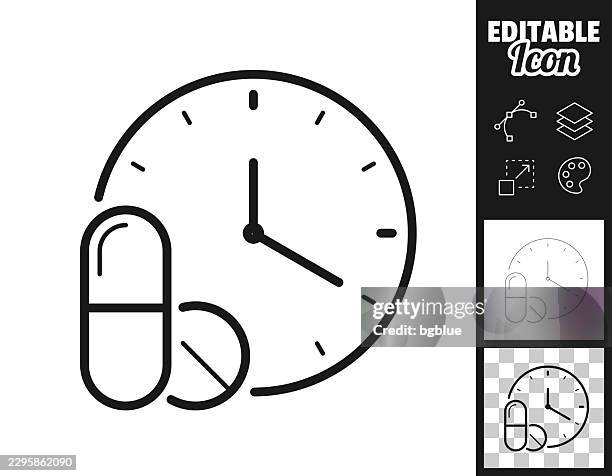 capsule reminder. icon for design. easily editable - pill organizer stock illustrations