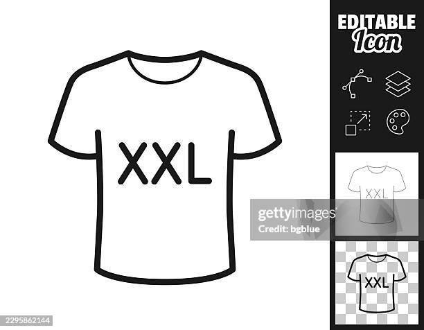 xxl t-shirt. icon for design. easily editable - plus sized stock illustrations