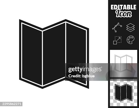 Blank folded map. Icon for design. Easily editable Blank folded map. Icon for design. Easily editable