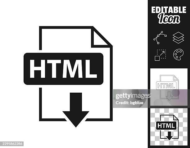html file download. icon for design. easily editable - javascript stock illustrations