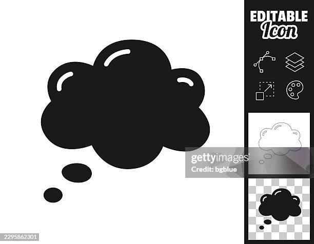 thought bubble. icon for design. easily editable - self reflection stock illustrations