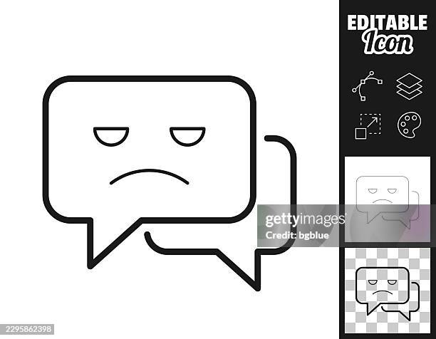 unhappy conversation bubbles. icon for design. easily editable - text box design stock illustrations