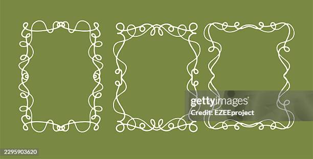 decorative vintage scroll frame set. ornate swirl border frame collection. elegant calligraphy flourish frame - scroll border stock illustrations
