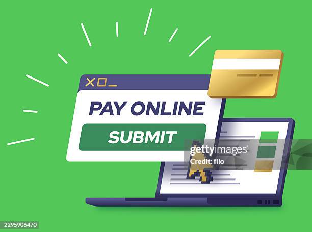 pay online laptop dialog box computer interface payment - word document computer stock illustrations