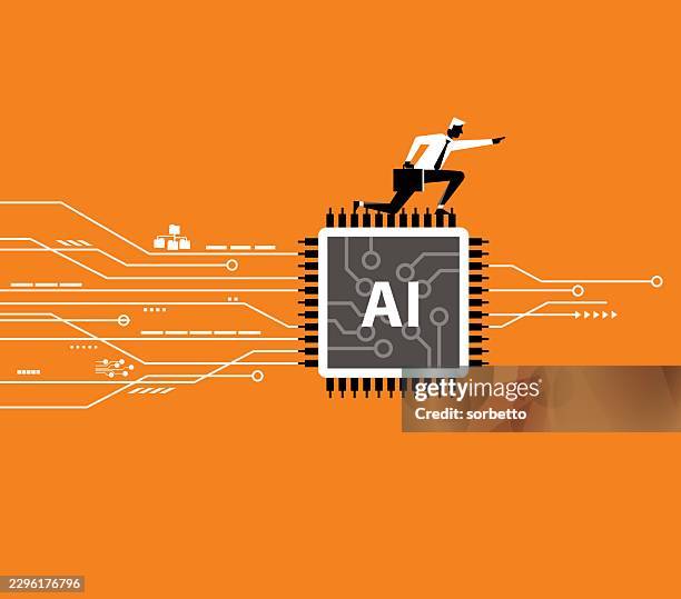 ai advantage - businessman - the way forward - software developers collaborating stock illustrations