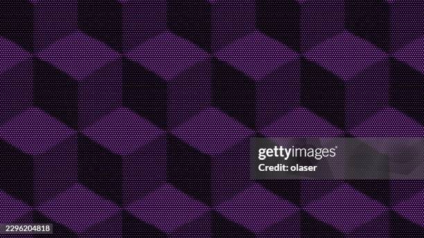 purple and black geometric pattern with repeating diagonal blocks and dotted texture, creating a rhythmic woven appearance across the surface. - soft light stock illustrations