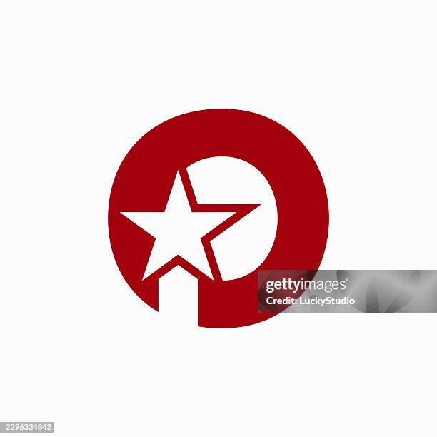 o letter and stars abstract logotype. creative minimalistic style monogram. modern icon sign. vector illustration. stock illustration stock illustration - o star logo stock illustrations