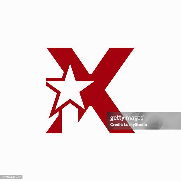 x letter and stars abstract logotype. creative minimalistic style monogram. modern icon sign. vector illustration. stock illustration stock illustration - x logo stock illustrations