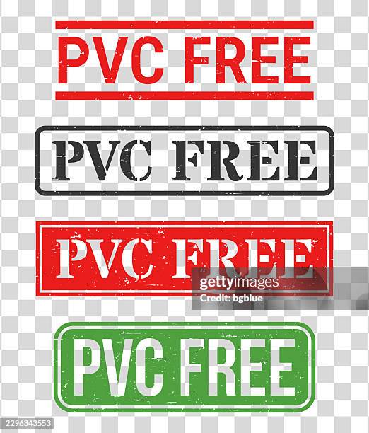 pvc free - rubber stamp set on blank background - polymer stock illustrations