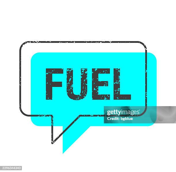 fuel - blue grunge speech bubble on blank background. - vintage gas station sign stock illustrations