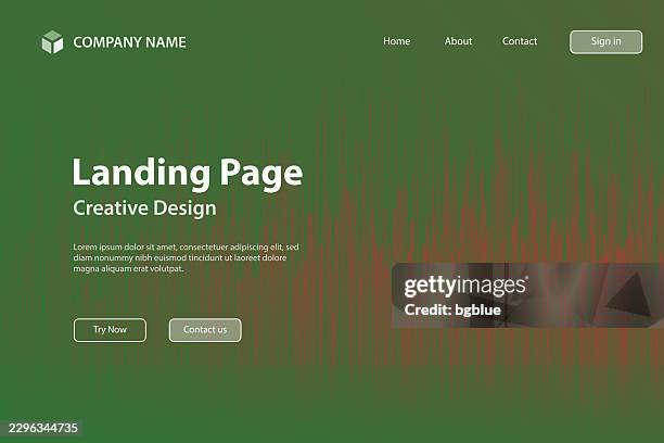 landing page template - abstract background with vertical lines and red gradient - dark empty office stock illustrations