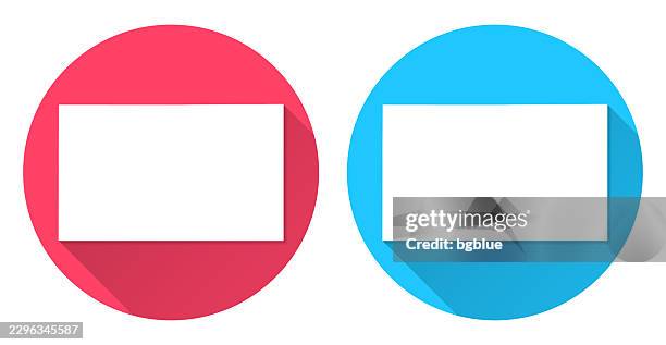 harvey county, kansas map. round icon with long shadow on red or blue background - newton stock illustrations