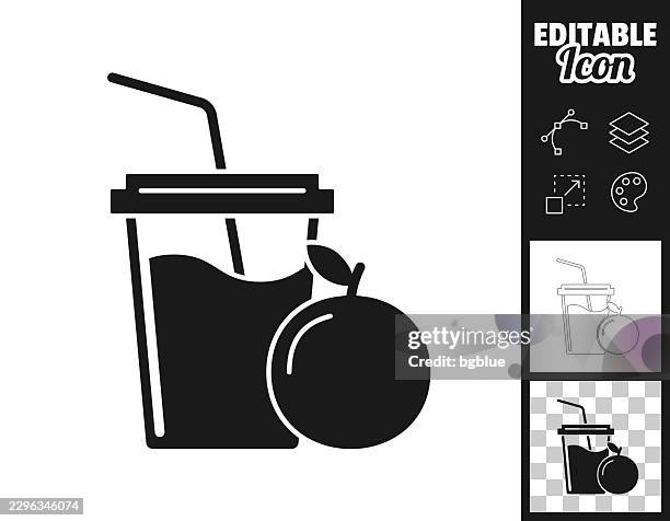 orange juice cup. icon for design. easily editable - plastic container with lid stock illustrations