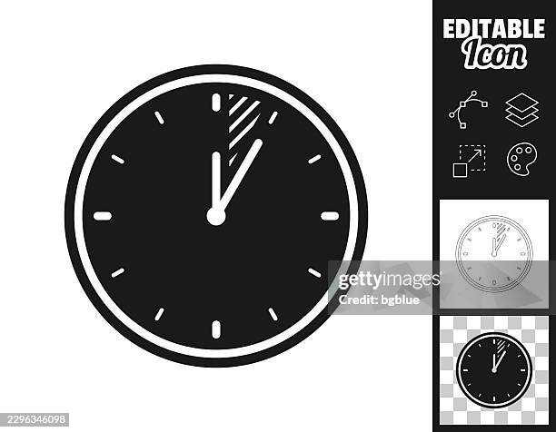 5 minute clock timer. icon for design. easily editable - adjusting clock stock illustrations