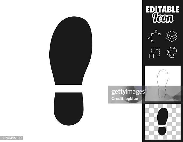 shoe print. icon for design. easily editable - stepping stock illustrations