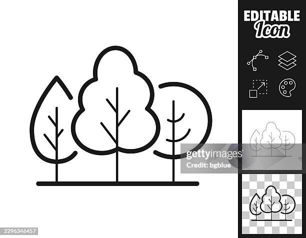 group of trees. icon for design. easily editable - forest floor stock illustrations