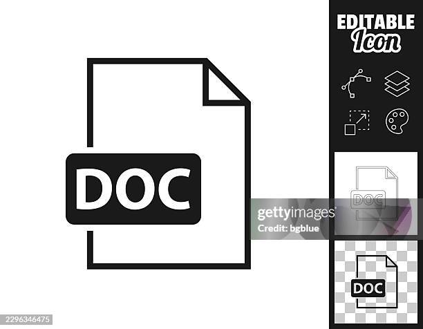 doc file. icon for design. easily editable - office automation stock illustrations