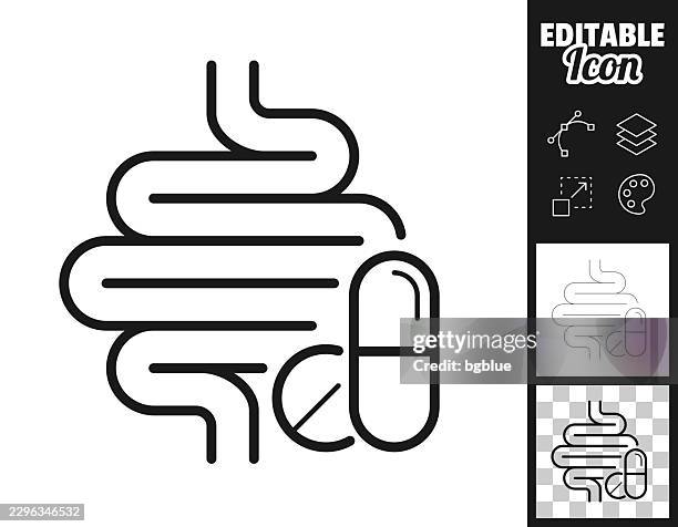 intestinal medication. icon for design. easily editable - probiotic stock illustrations