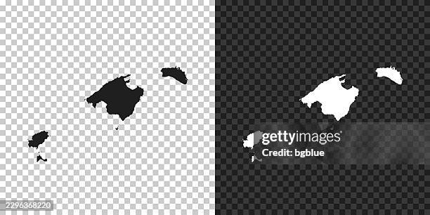 balearic islands map for design on blank background - formentera spain stock illustrations