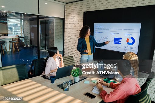 Team Leader Presenting Artificial Intelligence Performance Data Team Leader Presenting Artificial Intelligence Performance Data