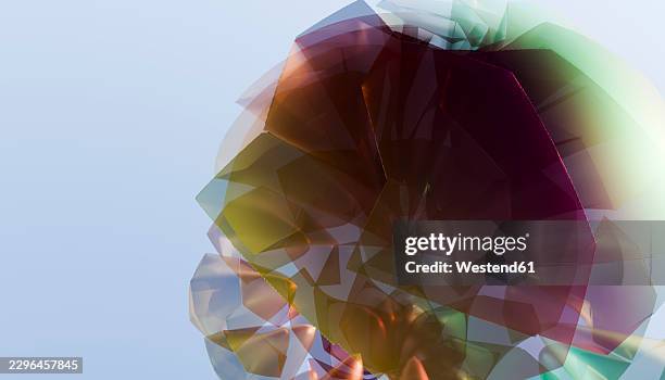 abstract 3d rendering shows a faceted purple gemstone with copy space - opal gem stock illustrations