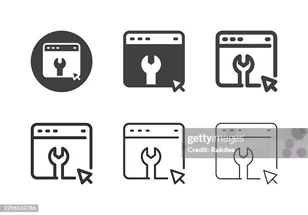 web maintenance icons - multi series - wireless network engineer stock illustrations