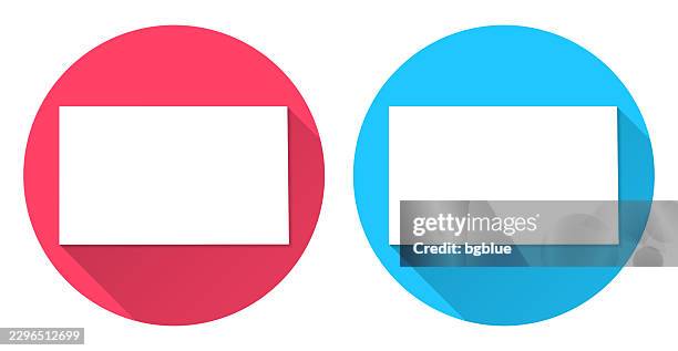 gaines county, texas map. round icon with long shadow on red or blue background - tribal border stock illustrations