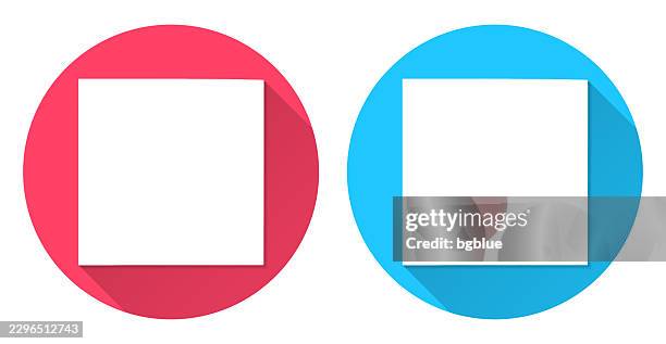 stephens county, texas map. round icon with long shadow on red or blue background - breckenridge stock illustrations