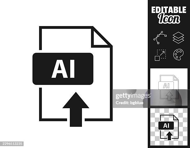 ai file upload. icon for design. easily editable - file share stock illustrations