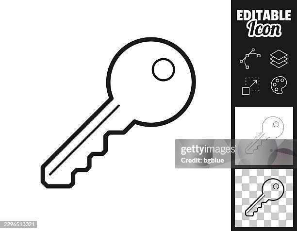 key. icon for design. easily editable - locksmith stock illustrations