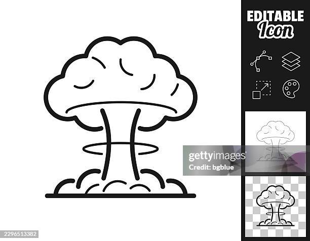 nuclear mushroom cloud. icon for design. easily editable - mushroom cloud atomic stock illustrations