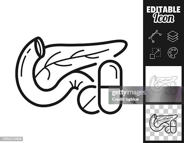 pancreas medication. icon for design. easily editable - taking medication stock illustrations