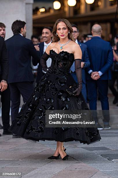 Jennifer Lopez is seen arriving at 'Vogue World' event during the Milan Fashion Week - Womenswear Spring/Summer 2027 on September 22, 2026 in Milan,...
