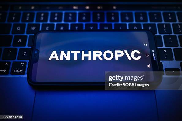 In this photo illustration, an Anthropic logo is seen In this photo illustration, an Anthropic logo is seen