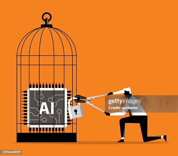 computer chip - unlocking - cage vector stock illustrations