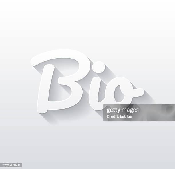 bio - flat design with paper cut effect on blank background - biodegradable logo stock illustrations