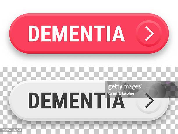dementia - 3d click web buttons on blank background - memory loss stock illustrations