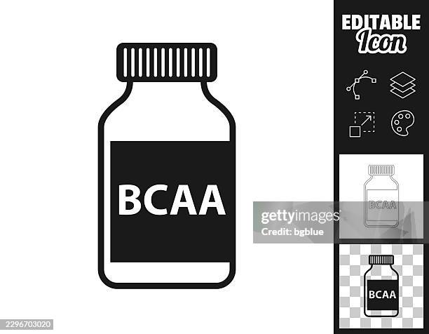 bcaa supplement bottle. icon for design. easily editable - macro nutrients stock illustrations