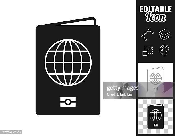 passport. icon for design. easily editable - travel essentials stock illustrations