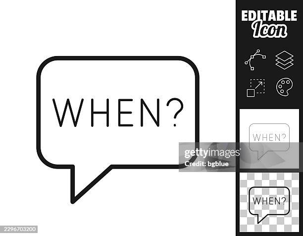 when speech bubble. icon for design. easily editable - request quote stock illustrations