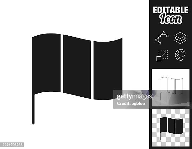 flag with vertical stripe. icon for design. easily editable - flag raising stock illustrations