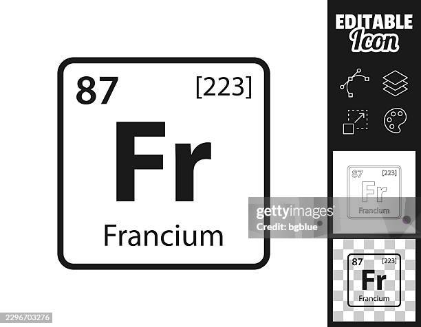 fr - francium chemical element. icon for design. easily editable - school project stock illustrations