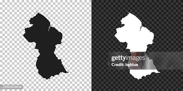 guyana map for design on blank background - georgetown stock illustrations