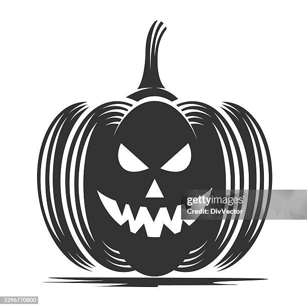 halloween pumpkin illustration - evil eyes stock illustrations
