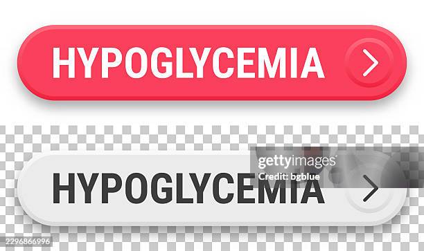 hypoglycemia - 3d click web buttons on blank background - glucose level stock illustrations