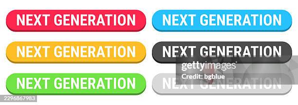 next generation - colorful 3d click web buttons on blank background - website creation stock illustrations