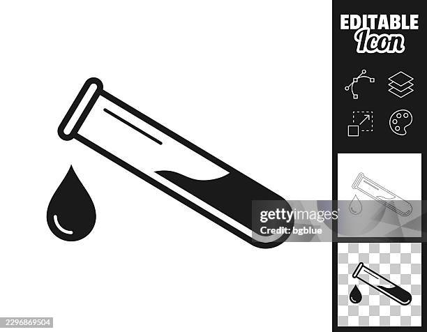 test tube pouring drop. icon for design. easily editable - drug test stock illustrations