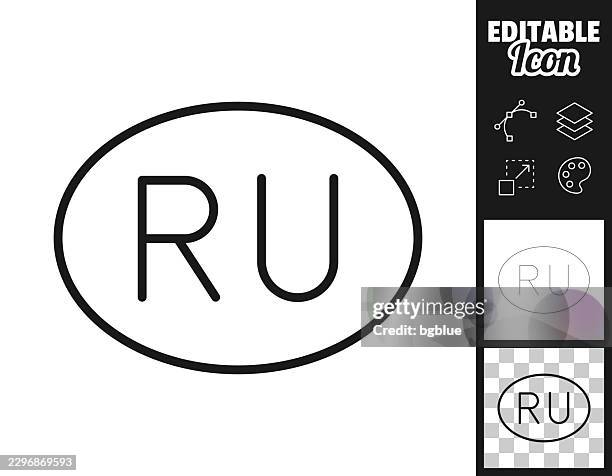 ru - russia country code. icon for design. easily editable - blank license plate stock illustrations